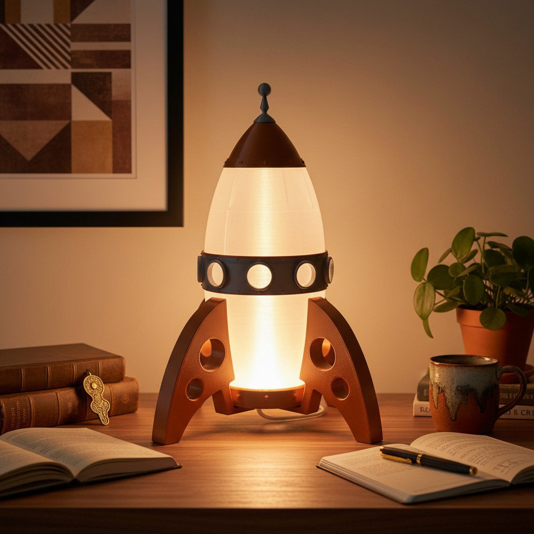Rocket Lamp Red Copper